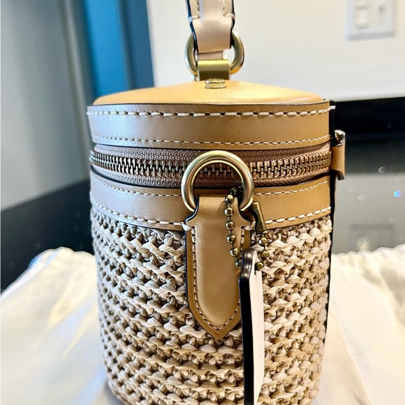 Coach Trail Woven Straw Crossbody Bag - Picture 5 of 13